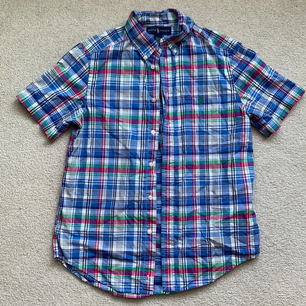 Boy’s Ralph Lauren Plaid Short Sleeve Button Down